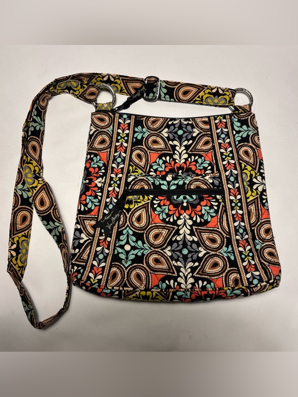 Vera Bradley Triple Zip Hipster Quilted Sierra Floral Crossbody Purse Retired
